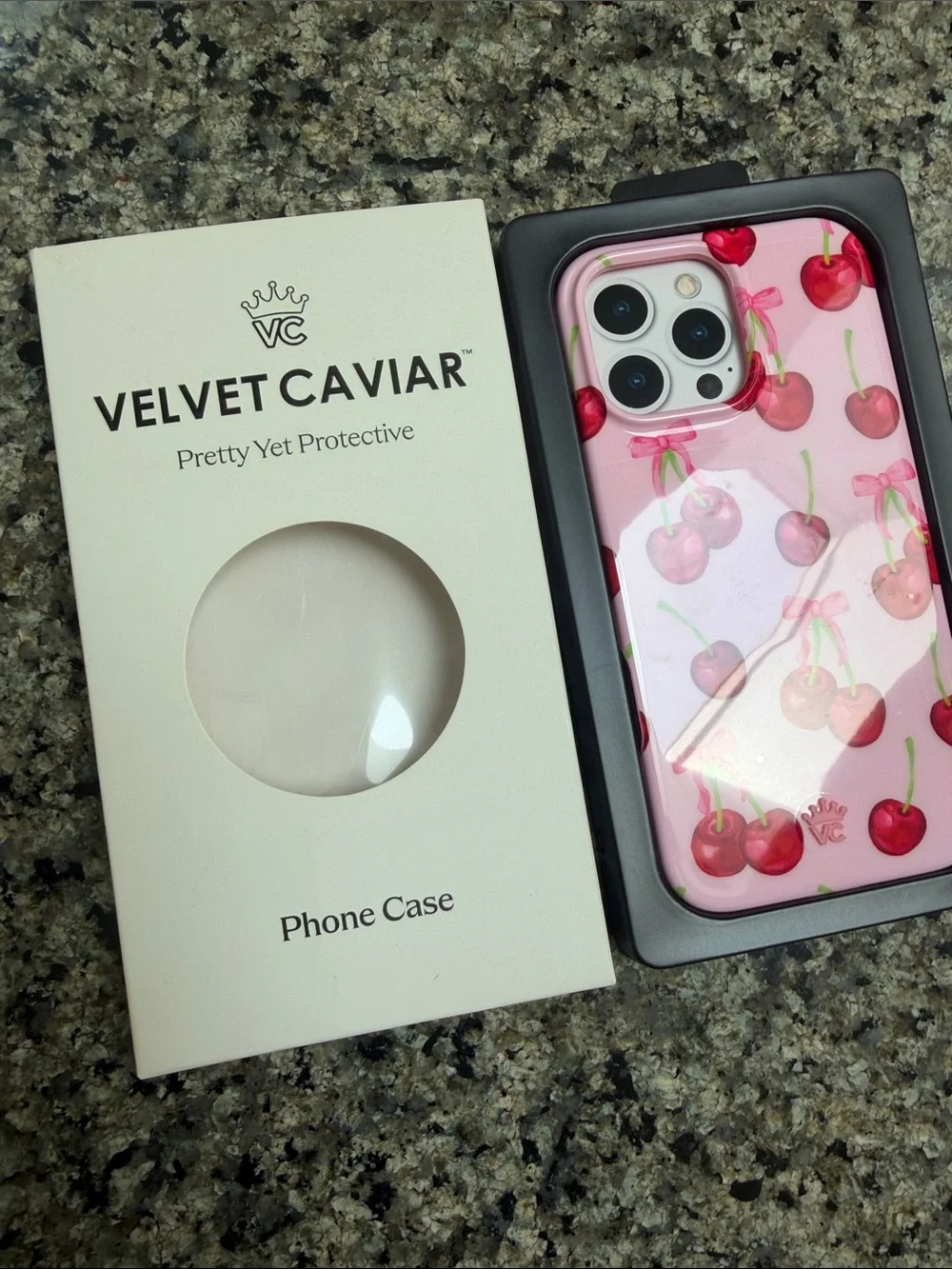New! VELVET CAVIAR iPhone 16 Pro Max Case – Sweet Cherry (New in Box)
